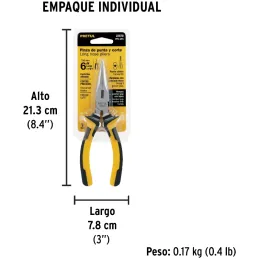 Alicates de punta y corte 6" ComfortGrip Acarbono MangoPVC Pretul 22670 Pretul-Alicates de punta y corte 6" ComfortGrip Acarbono