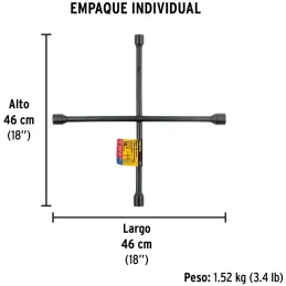 Llaves de Rueda 18" en Cruz 17mm 3/4 13/16 7/8 Galvanizadas Pretul 21801 Pretul-Llaves de Rueda 18" en Cruz 17mm 3/4 13/16 7/8 G