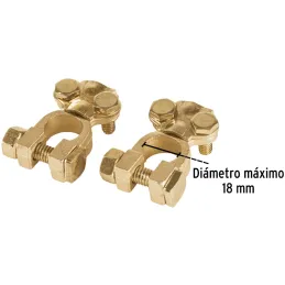 Juego de terminales para bateria 2 pza, poste superior. Laton, TEBA-3 23042 Pretul Pretul-Juego de terminales para bateria 2 pza