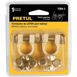 Juego de terminales para bateria 2 pza, poste superior. Laton, TEBA-3 23042 Pretul Pretul-Juego de terminales para bateria 2 pza