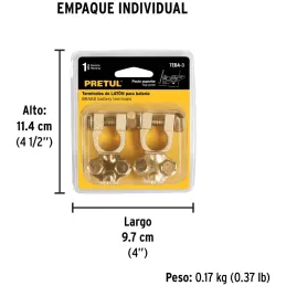 Juego de terminales para bateria 2 pza, poste superior. Laton, TEBA-3 23042 Pretul Pretul-Juego de terminales para bateria 2 pza