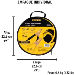 Cables pasa Corriente 10 AWG x2m Auto Bateria con Funda CAP-2010P 22807 Pretul Pretul-Cables pasa Corriente 10 AWG x2m Auto Bate