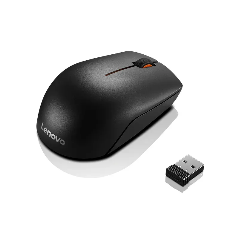 Mouse Inalambrico Lenovo 300 compacto, inalambrico (2.4GHz a traves de nano receptor USB-A), Negro