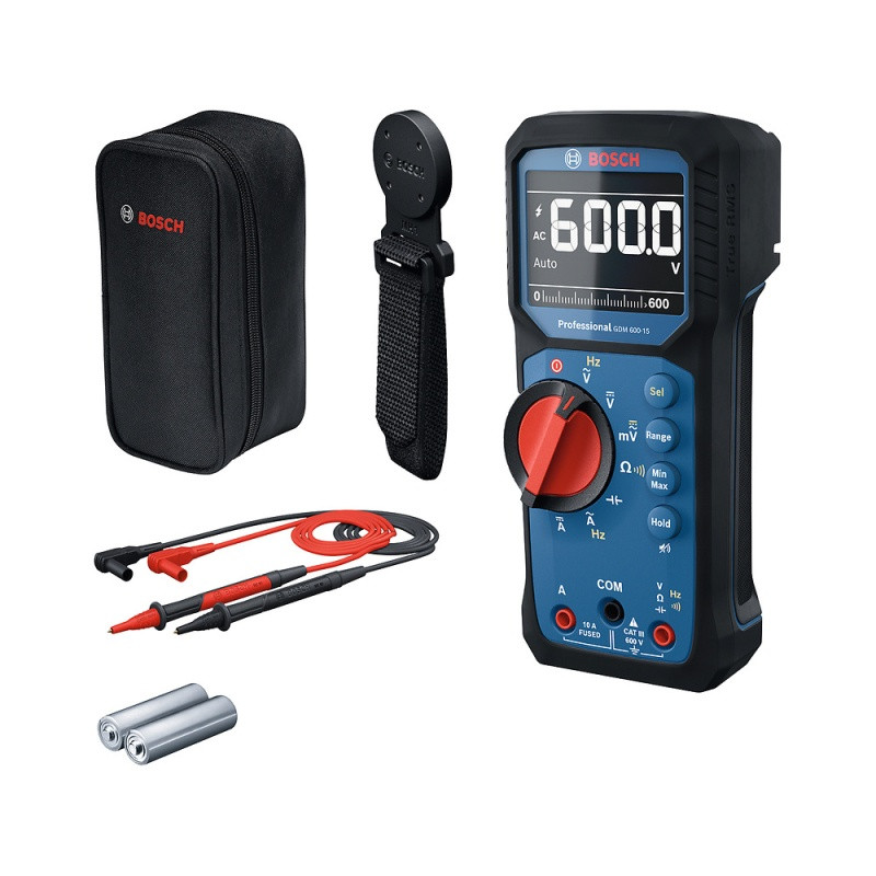 Multímetro Digital GDM 600-15 True RMS  CAT III 600V C/Gancho IP65 Bosch 0601077301