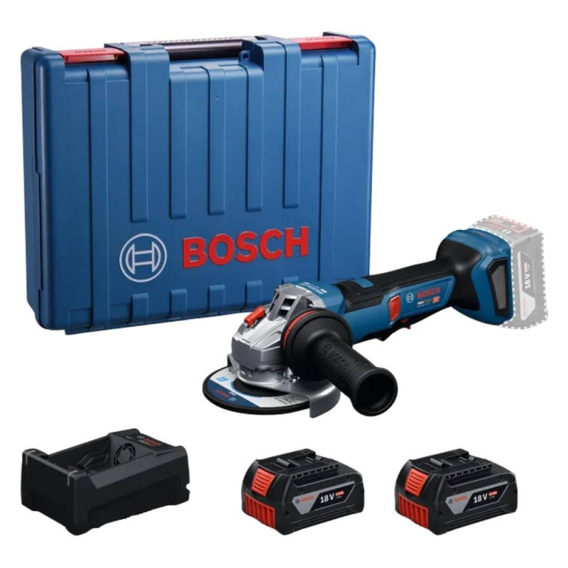 Amoladora Angular GWS 18V-11 PS KIT 5" 18V Incl 2 Bat + Carg Bosch 06019N43E1