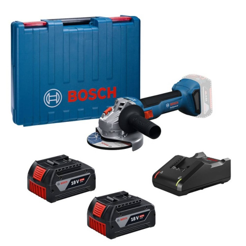 Amoladora Angular GWS 18V-8 5" 18V Brushless Incl 2 Bat 4.0 Ah + Carg Bosch 06019N90E3
