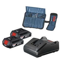 Taladro Percutor GSB 185-LI 1/2" Incl 23 Accesorios Brushless 2Bat 1Cargador Bosch 06019K31E2
