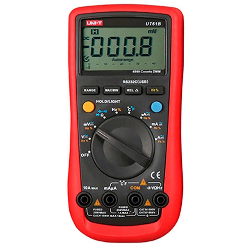 Multimetro Digital UNI-T UT-61B Autorango DC1000V AC750V 10A Resistencia Capacitancia Frec Temp Diodo Continuidad