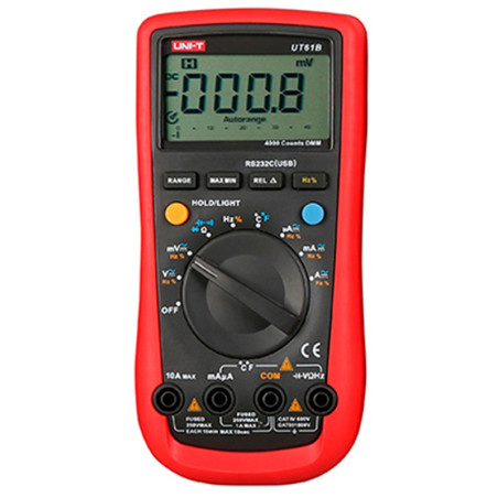 Multimetro Digital UNI-T UT-61B Autorango DC1000V AC750V 10A Resistencia Capacitancia Frec Temp Diodo Continuidad
