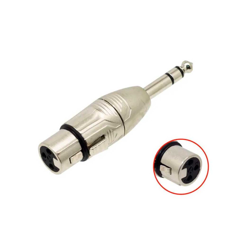 Adaptador Canon Hembra a Plug Stereo 6.3mm Roxtone RA3XFJM