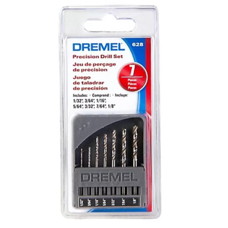 Juego de Brocas de Precision Dremel 628, 0.8 1.2 1.6 2.0 2.4 2.8 y 3.2 mm