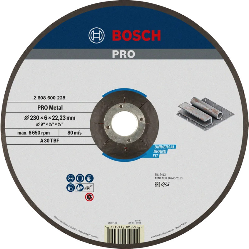 Disco Desbaste 7" x6x22.23mm Standard, Bosch 2608603183