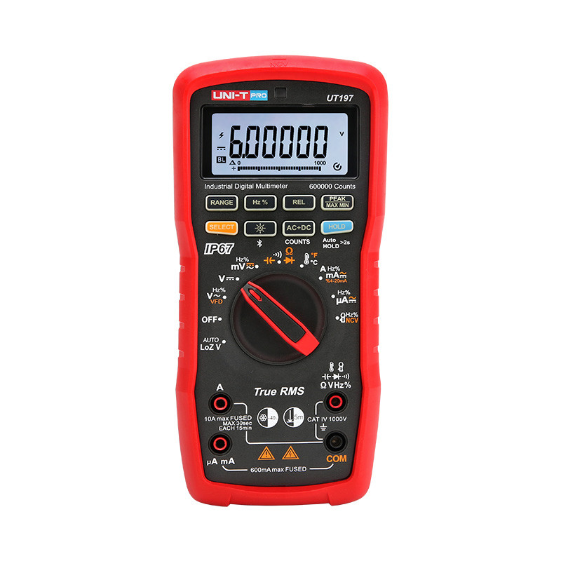 Multimetro Digital UNI-T UT-197 True RMS 1000V AC/DC IP67 Capac Temp NCD BT CAT IV 1000V