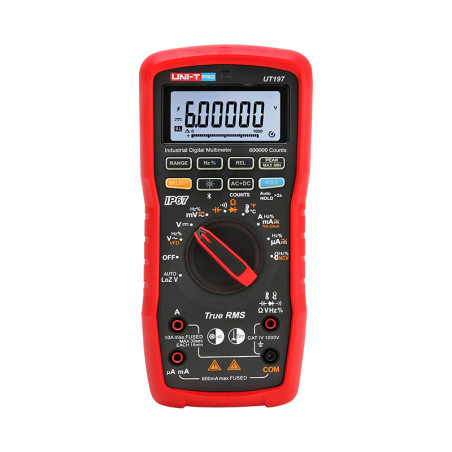 Multimetro Digital UNI-T UT-197 True RMS 1000V AC/DC IP67 Capac Temp NCD BT CAT IV 1000V