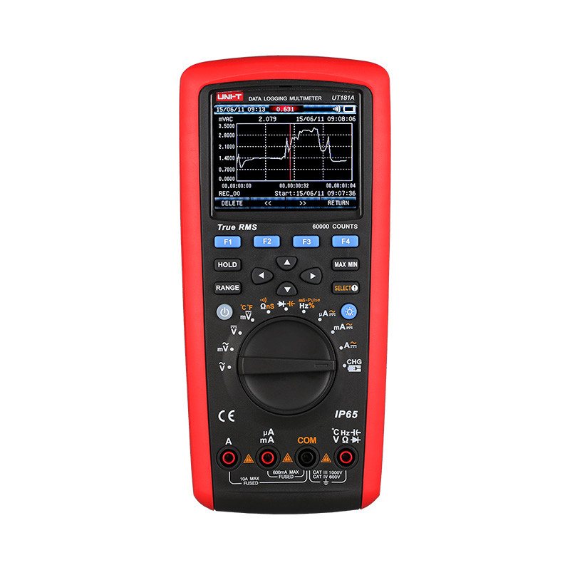 Multimetro Digital UNI-T UT181A True RMS 1KV AC/DC Capac Temp BT APP USB, IP65 Recargable
