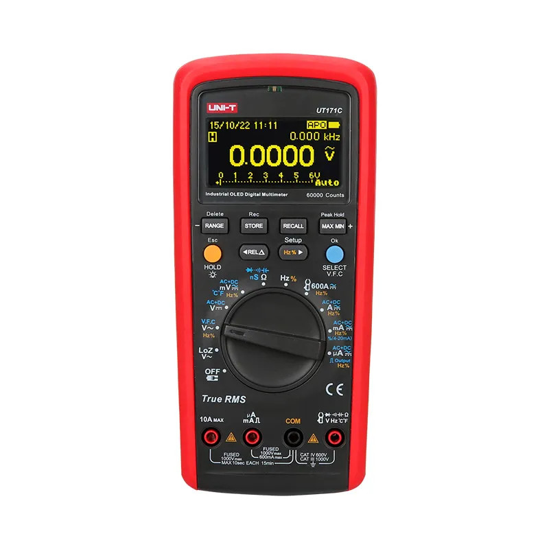 Multimetro UNI-T UT171B Industrial True RMS 1000V Capac Temp NCV USB BT Recargable