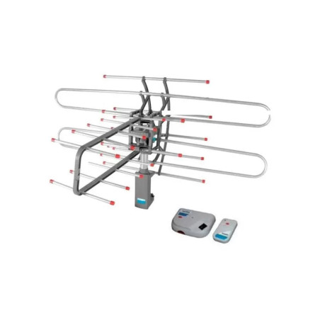 Antena Aerea HDTV Amplificada Giratoria 360 Grados a CRemoto, HD VHF UHF DAB y Digitales Fulgore FU0622