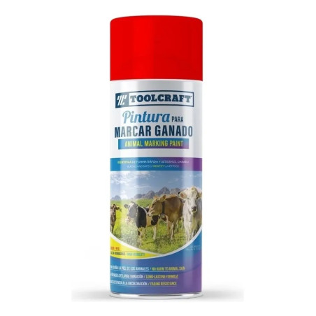 Pintura en Spray Rojo Para Marcar Ganado 400ml Toolcraft TC5840