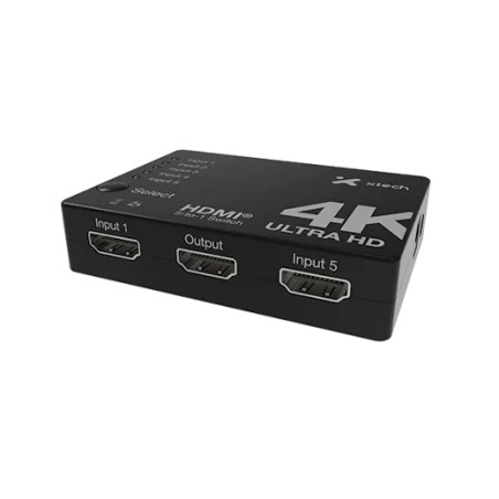 Switch HDMI XHA-430 4KUHD 5Puertos control remoto Xtech AB005XTK33