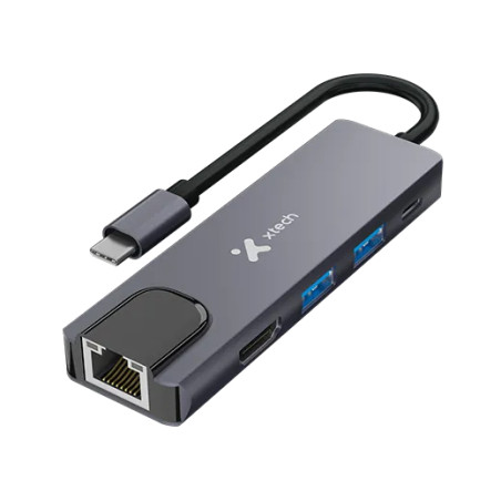 Concentrador Hub XTC-572 Multipuerto 5 puertos Xtech AB005XTK34