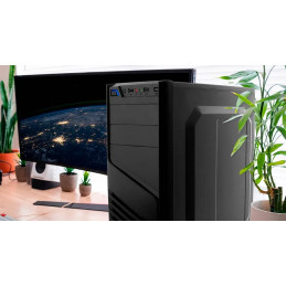 Case ATX con Fuente 600W All black XTQ-200 Xtech CS513GNC05
