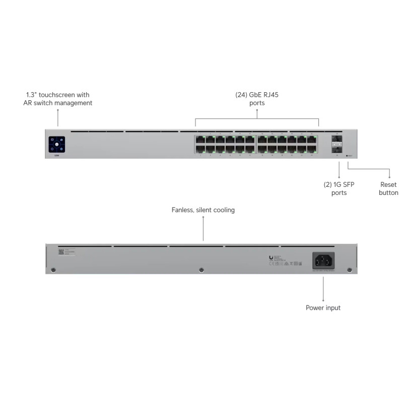 Switch 24Port GbE 2SFP L2 uniFi Ubiquiti USW-24