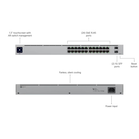 Switch 24Port GbE 2SFP L2 uniFi Ubiquiti USW-24