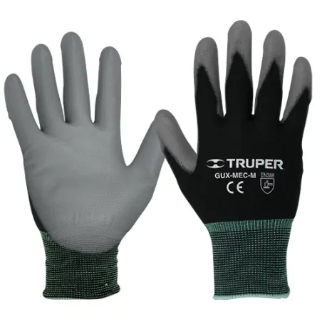  Guantes de Nylon Talla M recubierto de poliuretano puño tejido uso varios, GUX-MEC-M 13291 Truper 4.830508 Guantes de Nylon rec