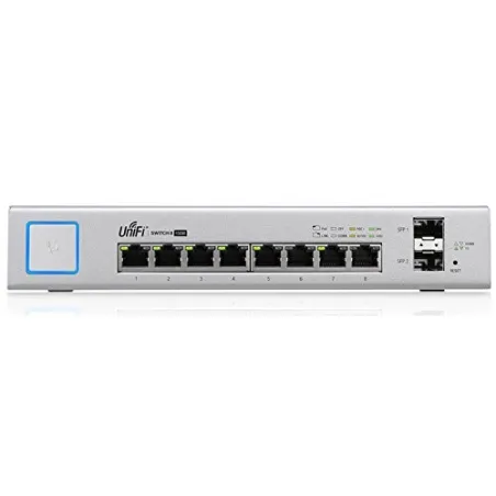 UniFi Switch Ubiquiti US-8-150W, 8 Puertos POE 2 SFP / 150W Potencia, Soporta TRUNK VLAN LACP RSTP