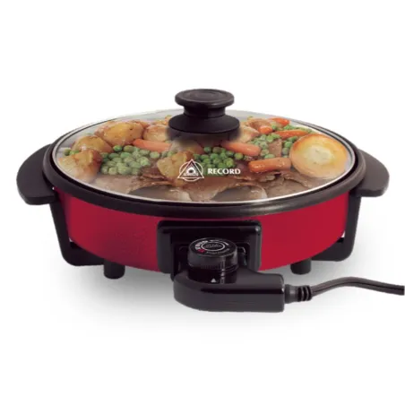  Sarten Electrica Multicook, Para freir asar y cocinar Interior antiadherente control de temperatura, Rojo, REC-CLSENER101 RECOR