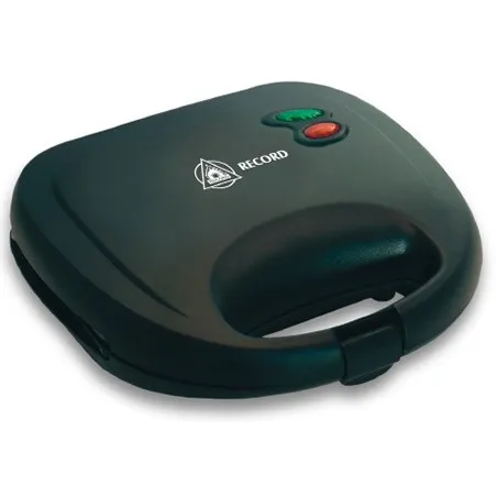  Sandwichera Electrica, planchas con doble revestimiento antiadherente con termostato automatico, Negro, REC-CLSNE101 RECORD 48.
