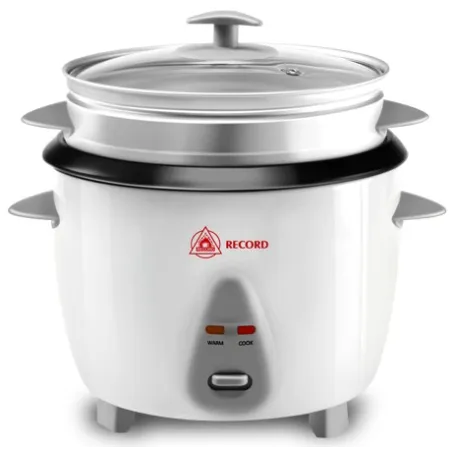  Olla Arrocera Multiusos con Vaporera, Capacidad 1.8 Litros Tapa de Vidrio, incluye espatula y taza, Blanco, REC-CLOBL100 RECORD