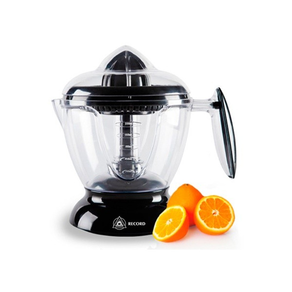 Exprimidor de Naranja, sistema automatico por accionamiento con dos tamaños de cono, jarra de Plastico, REC-CLENNE100 RECORD