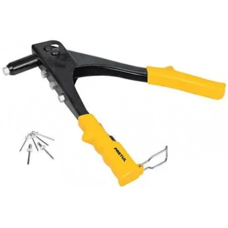  Remachadora 4 Boquillas intercambiable 3/32 1/8 5/32 3/16 Pulgadas Largo 10" incluye llave y Remache, RE-10PX 22851 Pretul 16.9