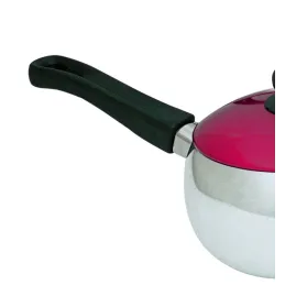 Cacerola Bombeada 1.8 Litros Dimension 18cm, Aluminio importado Fino acabado tapa roja anodizada, 9304110000 RECORD RECORD-Cacer