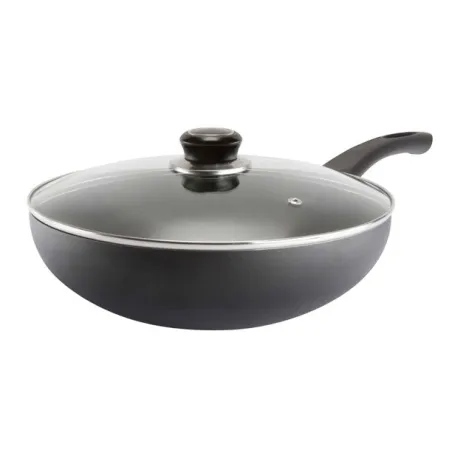  Sarten Wok antiadherente N28 3.7 Litros 28cm, en Aluminio y fondo termodifusor con tapa de vidrio, 1080029728 RECORD 81.355932 