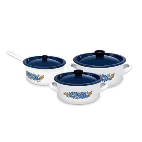  Juego de Ollas Cielo 6 Piezas, Acero Vitrificado Evita la propagacion de bacterias, 530030062 RECORD 120.338983 Juego de Ollas 