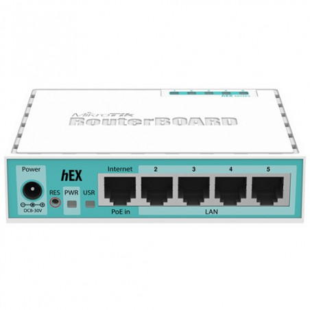 Router RouterBoard Mikrotik hEX RB750Gr3, sin wifi 5-port Ethernet Gigabit 10/100/1000 con puerto USB