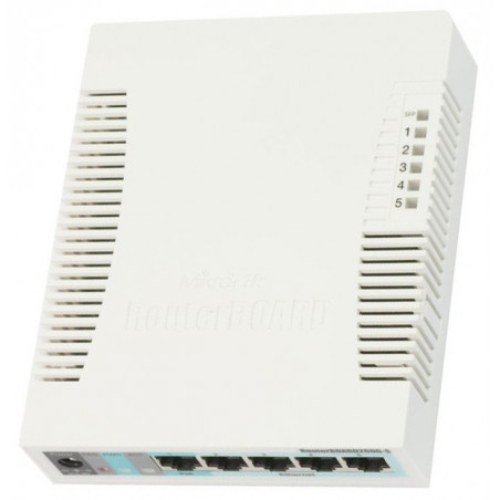 Router RouterBoard Mikrotik RB260GS, Switch Gigabit 5 puertos 10/100/1000, 1 SFP Port con POE