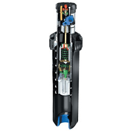 Rotor Aspersor Emergente 1" 8005, alcance 17,4 a 24,7m, 3,5 a 6,9 bar, Incluye toberas, para canchas de futbol, 8005 Rain Bird R