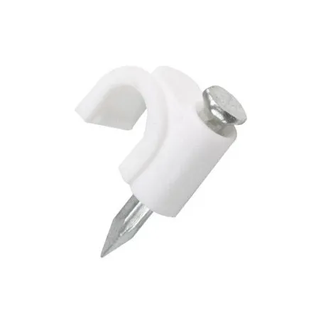 Grapas U para cable coaxial colo Blanco, en polietileno, Diametro 16mm Bolsa 20 Unidades, GCU-16B 48276 Voltech