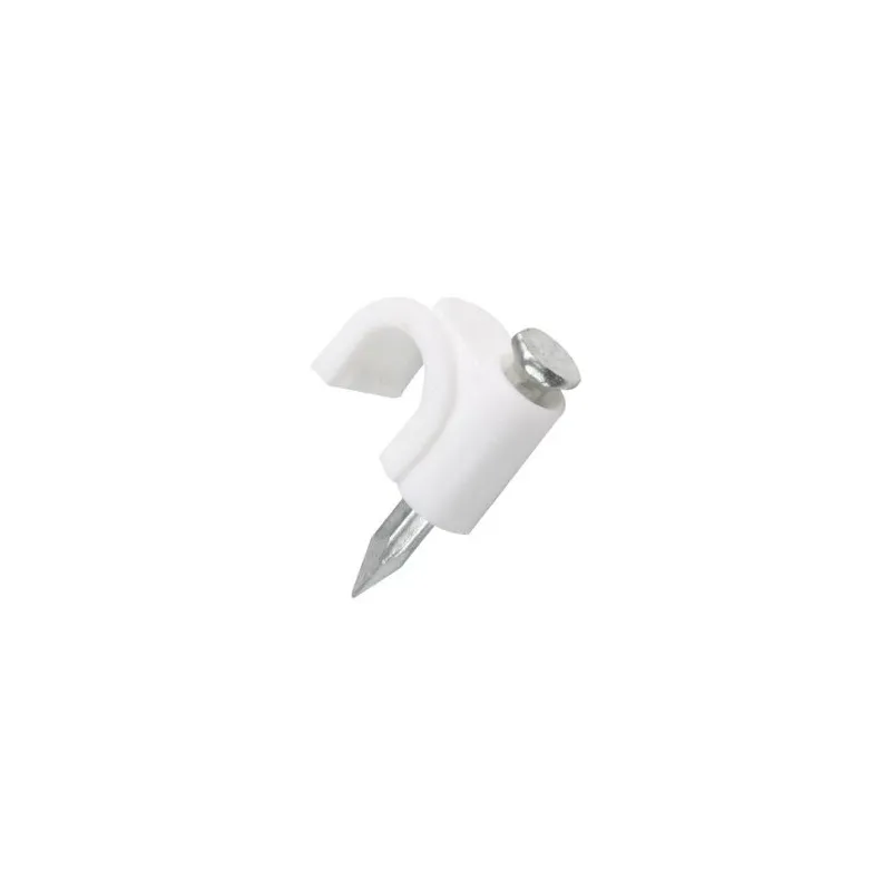 Grapas U para cable coaxial colo Blanco, en polietileno, Diametro 12mm Bolsa 20 Unidades, GCU-12B 48275 Voltech