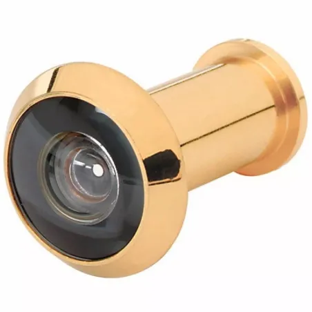 Ojo Magico Dorado Mirillas de Seguridad Lente de Vidrio para puertas de espesor 1 3/8" a 2 3/16", MIRI-1 43672 Hermex