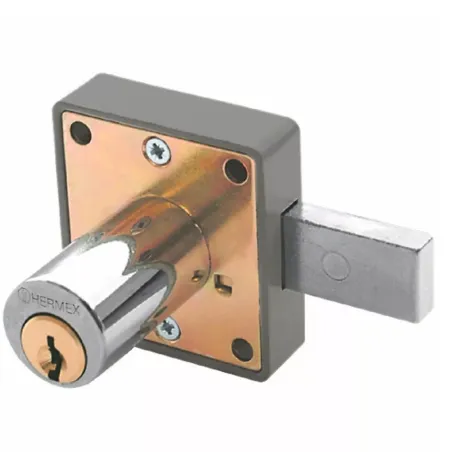 Cerradura para mueble cromo modelo 25, accion horizontal, Cilindro 36mm 2 llaves, CM-25C 43559 Hermex Hermex-Cerradura para mueb