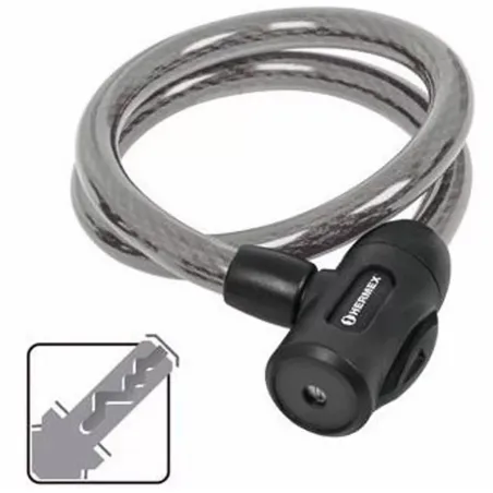  Cables de Seguridad con llave 15mm 1.20m, en acero con cubierta PVC, Incluyen 2 llaves tipo automotriz, CB-15 43920 Hermex 15.0