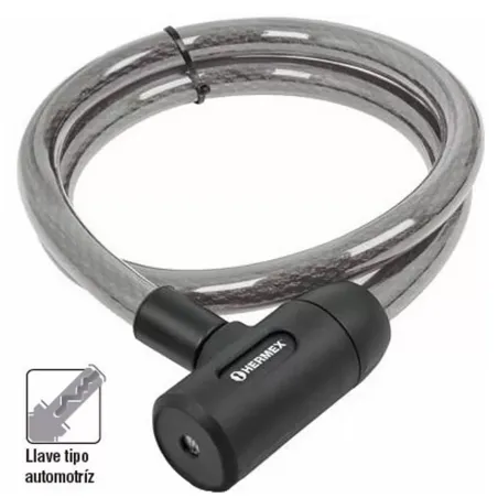 Cables de Seguridad con llave 20mm 1.20m, en acero con cubierta PVC, Incluyen 2 llaves tipo automotriz, CB-20 43921 Hermex 27.9