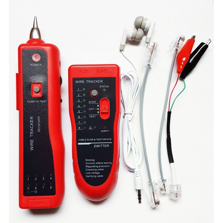 Buscador de Cable Wire Tracker Cable Tester Tracker Phone Line Network Finder Test Tool RJ11 RJ45, TM-9 OEM