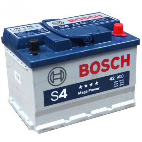 Bateria para Auto Bosch 42HP S4 (S4 55D) de 11 Placas 55AH Sellada Polos -+ RC 100min. CCA 460 L 233mm AN 174mm AL 172mm