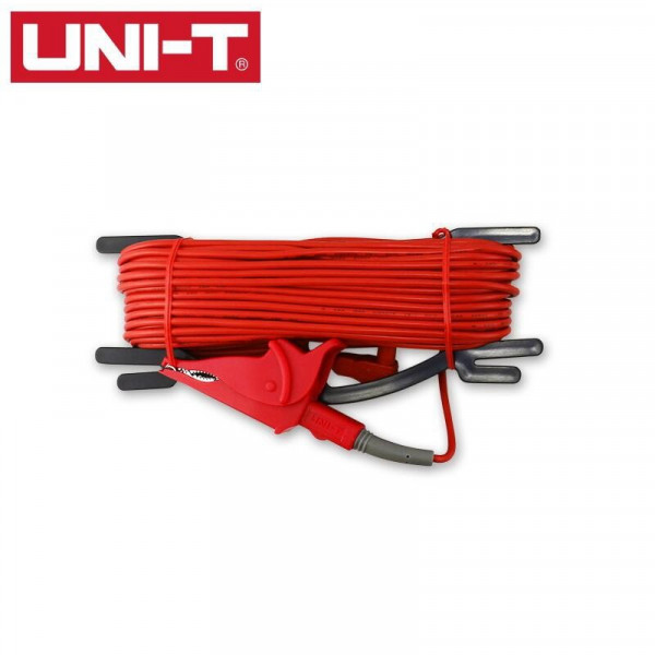 Cable De Prueba con pinza de cocodrilo 20 Metros Color Rojo para Telurometro UT-521 UT522, UT-L59A UNI-T