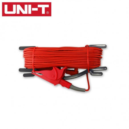 Cable De Prueba con pinza de cocodrilo 20 Metros Color Rojo para Telurometro UT-521 UT522, UT-L59A UNI-T